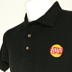 LAY'S Potato Chips Frito-Lay Employee Uniform Polo Shirt Black NEW Size XL
